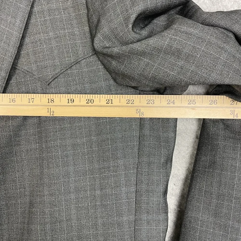 Circle‎ S Blazer Sport Coat Mens 46R Gray Glen Check 2 Button Western Cowboy